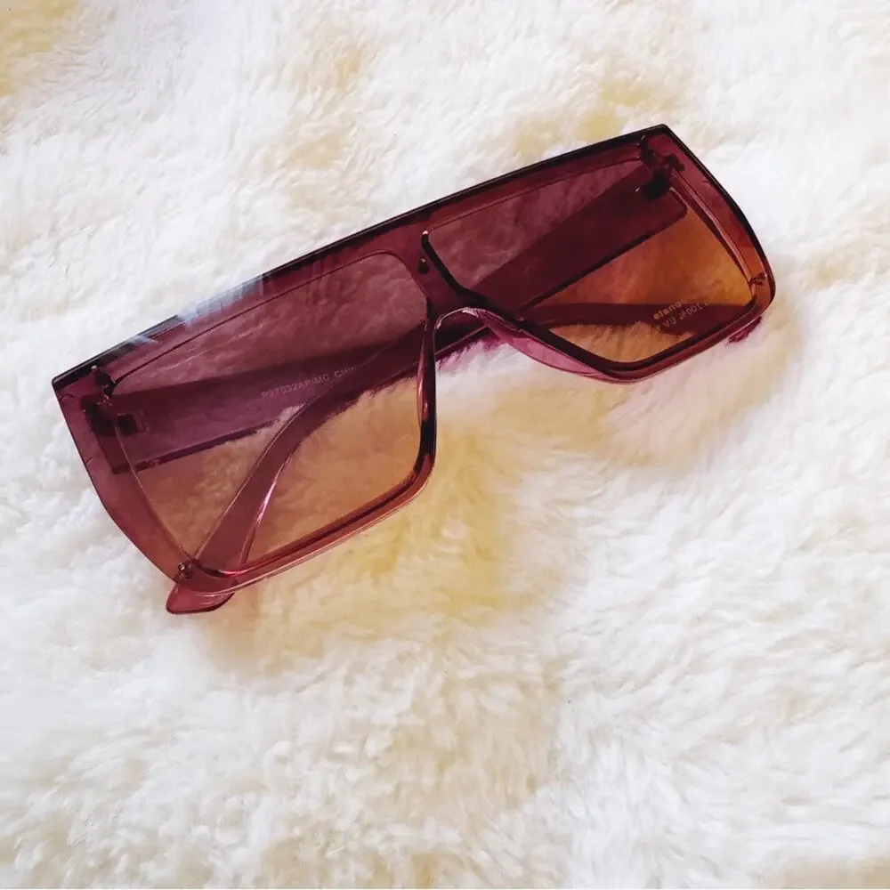 Greta Dark Purple Oversized Statement Sunglasses